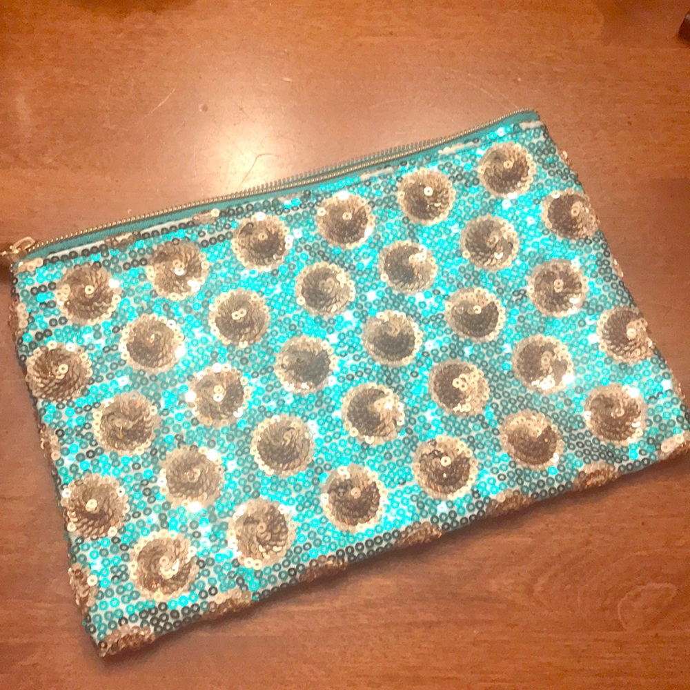 Tarte sequined makeup bag